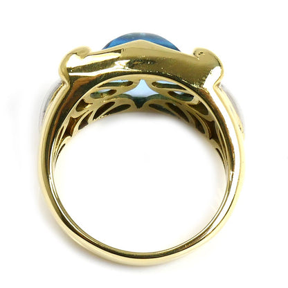 K18YG/Pt900 リング・指輪 ブルートパーズ 13号 8.2g レディース【中古】