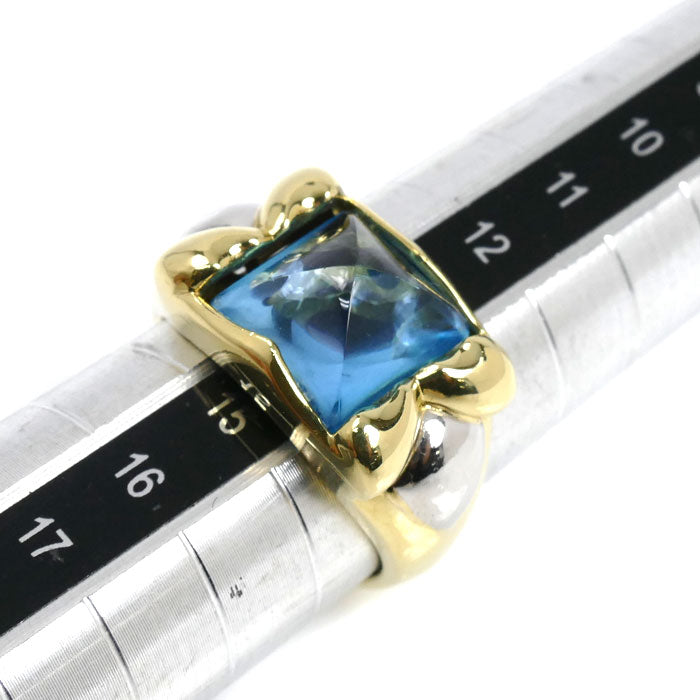 K18YG/Pt900 リング・指輪 ブルートパーズ 13号 8.2g レディース【中古】