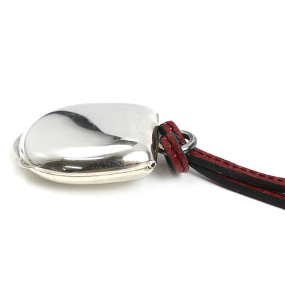 HERMES エルメス シルバー レザー ロケットペンダント ネックレス 80cm レディース【中古】