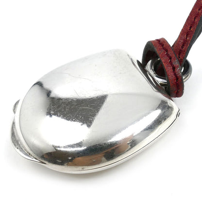 HERMES エルメス シルバー レザー ロケットペンダント ネックレス 80cm レディース【中古】