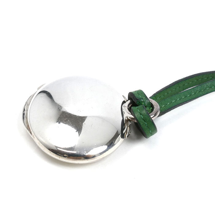 HERMES エルメス シルバー レザー ロケットペンダント ネックレス 80cm レディース【中古】