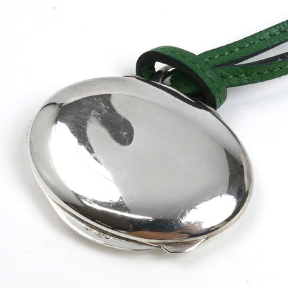 HERMES エルメス シルバー レザー ロケットペンダント ネックレス 80cm レディース【中古】