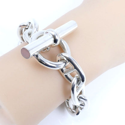 HERMES エルメス シルバー925 シェーヌダンクル TGM 12コマ ブレスレット 108.5g 22cm メンズ【中古】