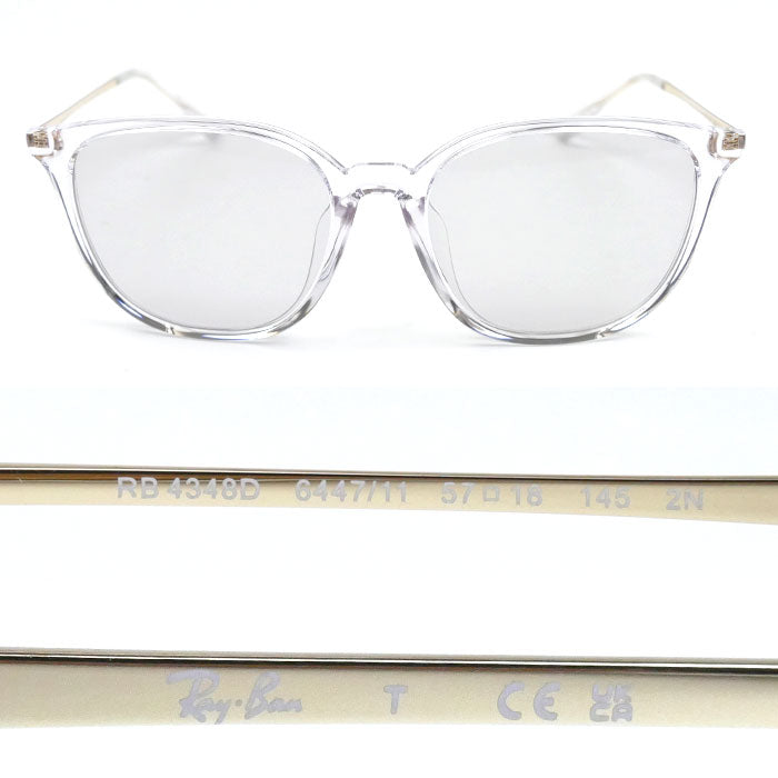 Ray-Ban レイバン クリアフレーム サングラス クリア RB4348D 6447/11 57□18 145 2N メンズ【中古】