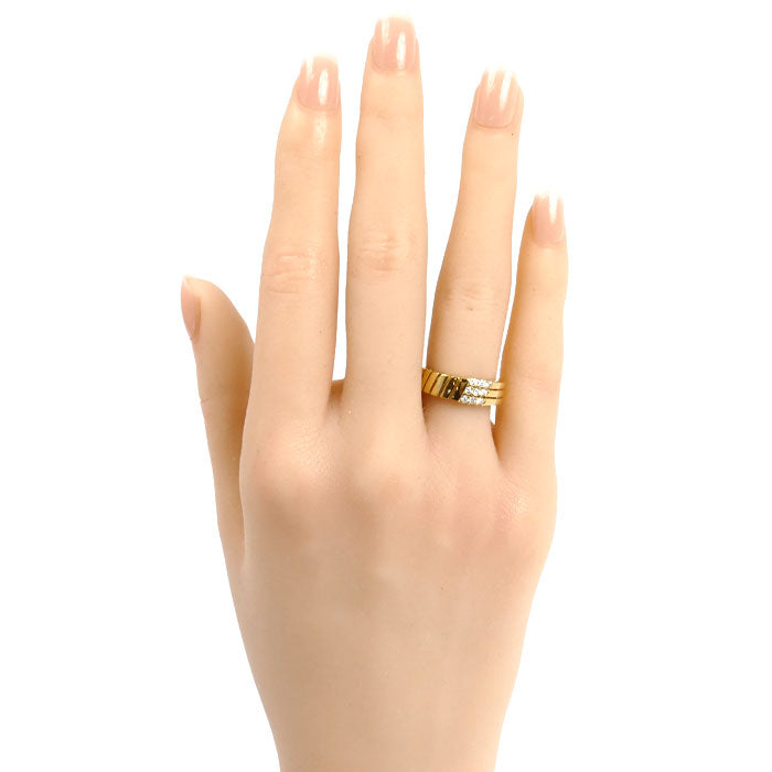 star sand 星の砂 K18YG イエローゴールド リング・指輪 ダイヤモンド0.17ct 8号 5.7g レディース【中古】