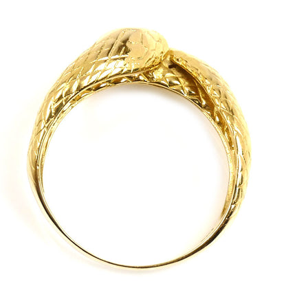 K18YG イエローゴールド ヘビ リング・指輪 ルビー 13号 4.5g レディース【中古】