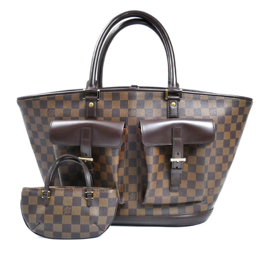 LOUIS VUITTON ルイ・ヴィトン マノスクGM トートバッグ ダミエ ブラウン N51120 BA1005 レディース【中古】