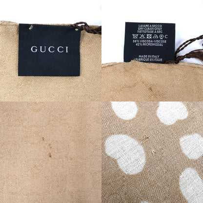 GUCCI グッチ GG柄 レオパード ストール ベージュ 325338 3G814 9678 レディース【中古】