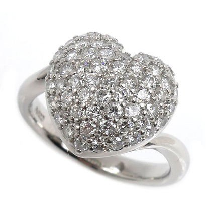 Pt900プラチナ ハート リング・指輪 ダイヤモンド1.03ct 12号 8.1g レディース【中古】【美品】