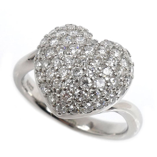 Pt900プラチナ ハート リング・指輪 ダイヤモンド1.03ct 12号 8.1g レディース【中古】【美品】
