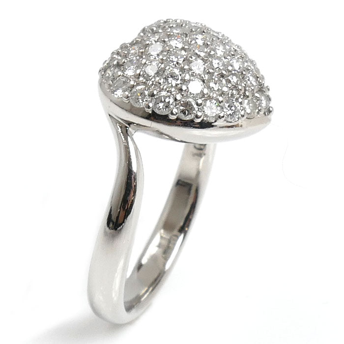 Pt900プラチナ ハート リング・指輪 ダイヤモンド1.03ct 12号 8.1g レディース【中古】【美品】