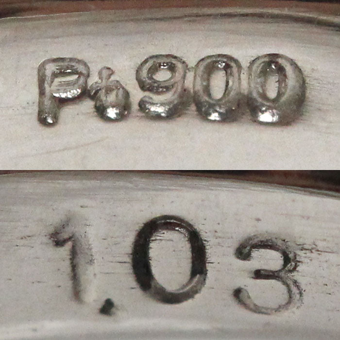 Pt900プラチナ ハート リング・指輪 ダイヤモンド1.03ct 12号 8.1g レディース【中古】【美品】
