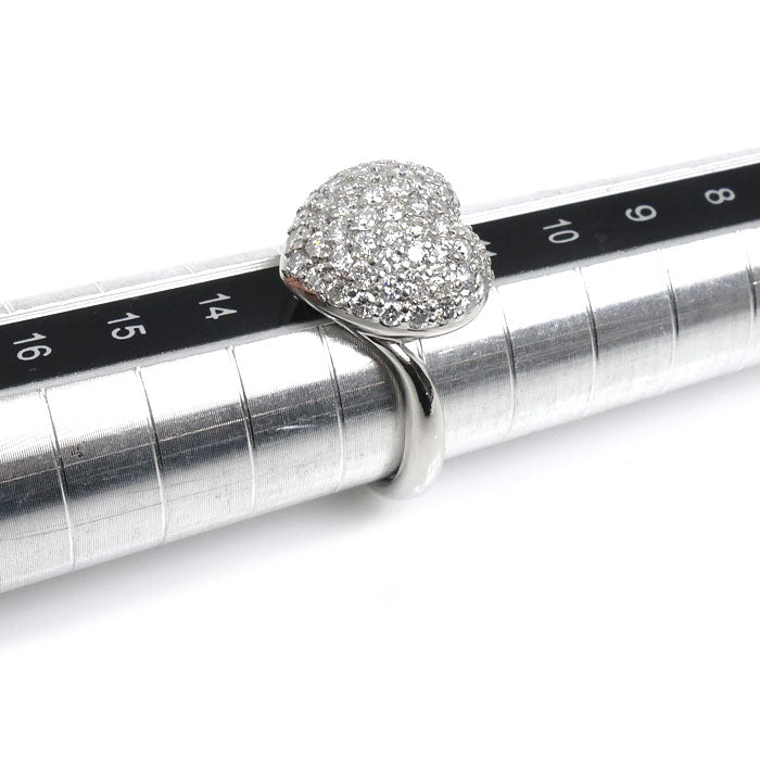 Pt900プラチナ ハート リング・指輪 ダイヤモンド1.03ct 12号 8.1g レディース【中古】【美品】