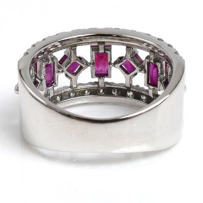 K18WG ホワイトゴールド リング・指輪 ルビー1.59ct ダイヤモンド0.91ct 15号 6.1g レディース【中古】【美品】