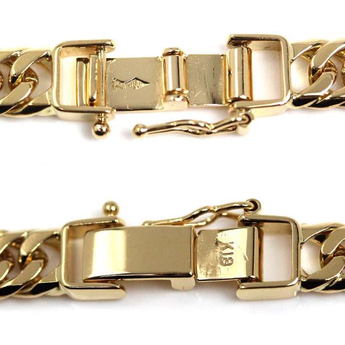 K18YG イエローゴールド ネックレス 喜平6面Wカット 50.3g 50cm メンズ【中古】