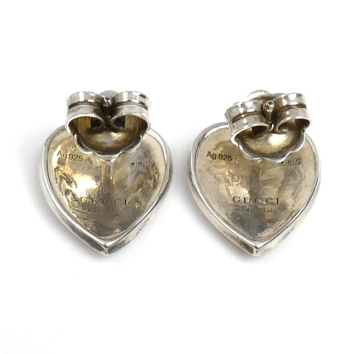 GUCCI グッチ シルバー925 エナメル インターロッキングG ハート エナメル ピアス 645547 3.1g レディース【中古】