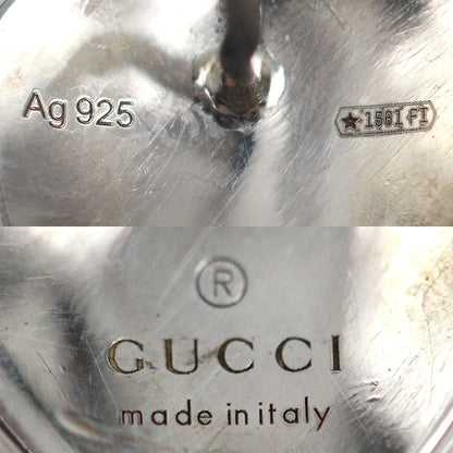 GUCCI グッチ シルバー925 エナメル インターロッキングG ハート エナメル ピアス 645547 3.1g レディース【中古】
