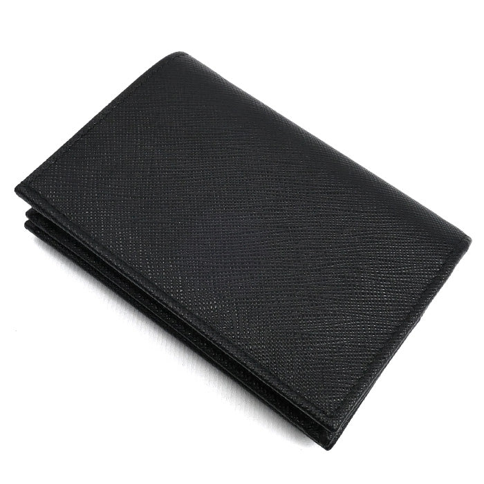 PRADA プラダ サフィアーノ トライアングル 二つ折り財布 ブラック 1MV021_QHH_F0002 レディース【中古】【美品】