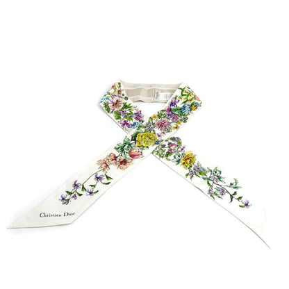 Dior ディオール ミッツァ フローラ スカーフ ホワイト マルチカラー 24FCO1061606 レディース【中古】
