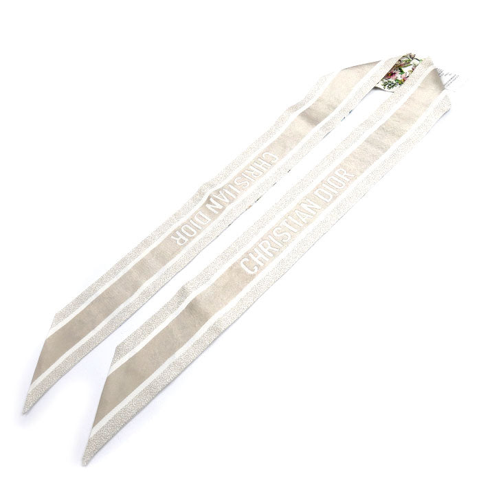 Dior ディオール ミッツァ フローラ スカーフ ホワイト マルチカラー 24FCO1061606 レディース【中古】