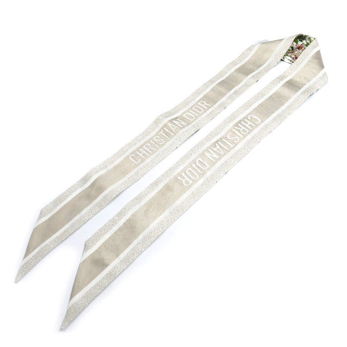 Dior ディオール ミッツァ フローラ スカーフ ホワイト マルチカラー 24FCO1061606 レディース【中古】