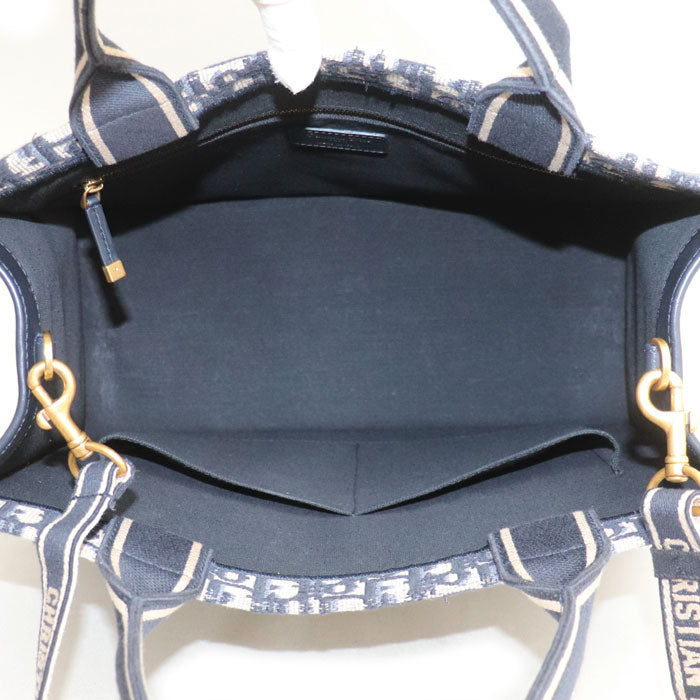 Dior ディオール ブックトート ミディアム オブリーク トートバッグ ネイビー M1324CZBB_M928 レディース【中古】