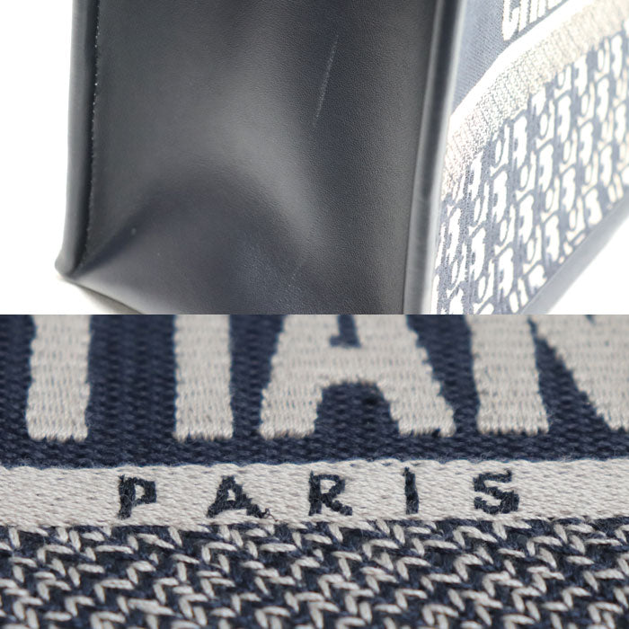 Dior ディオール ブックトート ミディアム オブリーク トートバッグ ネイビー M1324CZBB_M928 レディース【中古】