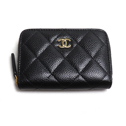 CHANEL シャネル クラシック ジップ コインパース コインケース ブラック AP0216 キャビア レディース【中古】【美品】