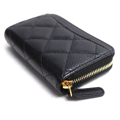 CHANEL シャネル クラシック ジップ コインパース コインケース ブラック AP0216 キャビア レディース【中古】【美品】