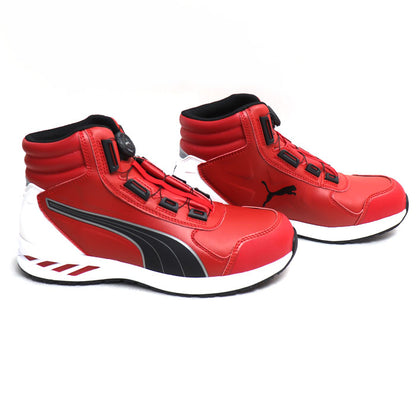PUMA プーマ ライダー2.0 安全靴 レッド ブラック 63.358.0 
28cm DISC MID ミドルカット ダイヤル式 JSAA規格 安全靴 メンズ【未使用】【買取品】