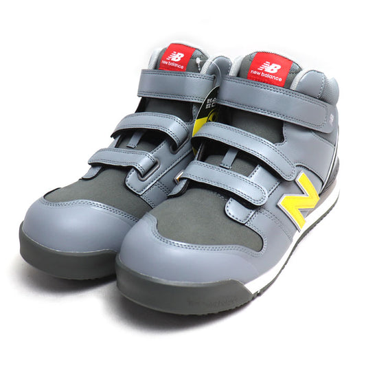 NEW BALANCE ニューバランス ハイカット ポーツマス グレー イエロー PO-885 
27cm JSAA規格 安全靴 メンズ【未使用】【買取品】