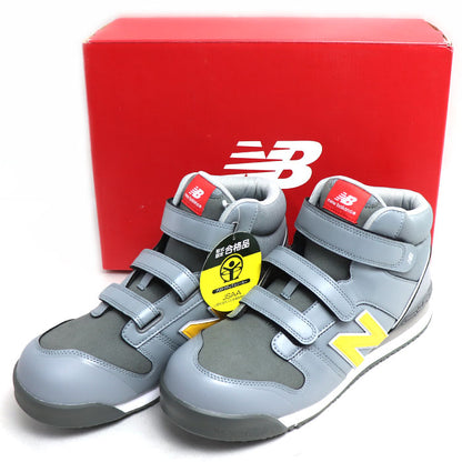 NEW BALANCE ニューバランス ハイカット ポーツマス グレー イエロー PO-885 
27cm JSAA規格 安全靴 メンズ【未使用】【買取品】