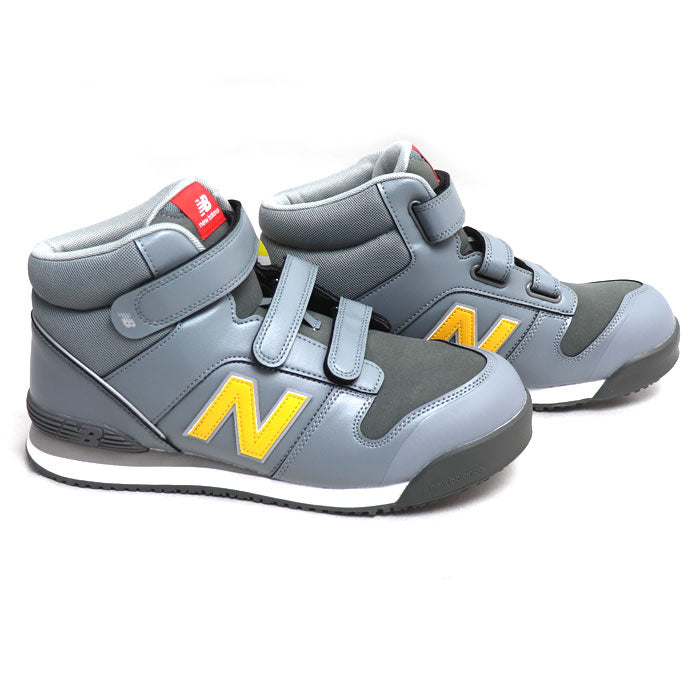 NEW BALANCE ニューバランス ハイカット ポーツマス グレー イエロー PO-885 
27cm JSAA規格 安全靴 メンズ【未使用】【買取品】