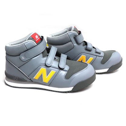 NEW BALANCE ニューバランス ハイカット ポーツマス グレー イエロー PO-885 
27cm JSAA規格 安全靴 メンズ【未使用】【買取品】