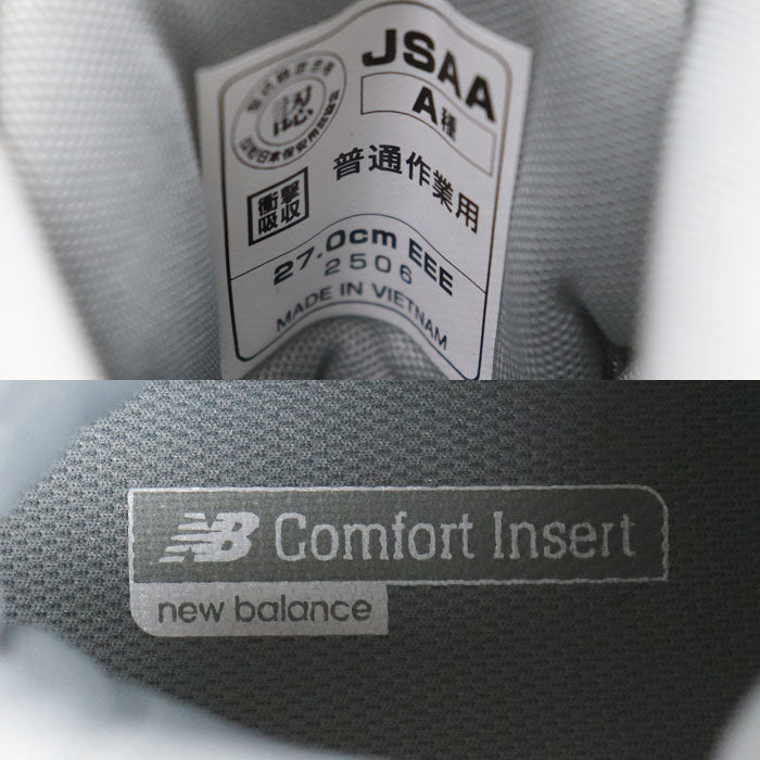 NEW BALANCE ニューバランス ハイカット ポーツマス グレー イエロー PO-885 
27cm JSAA規格 安全靴 メンズ【未使用】【買取品】