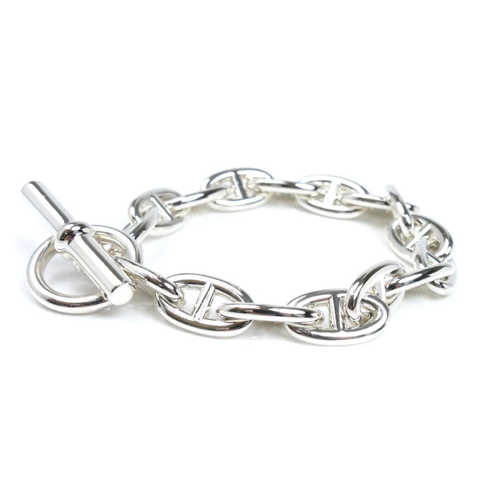 HERMES エルメス シルバー925 シェーヌダンクル GM ブレスレット 84.9g 16コマ メンズ【中古】【極美品】