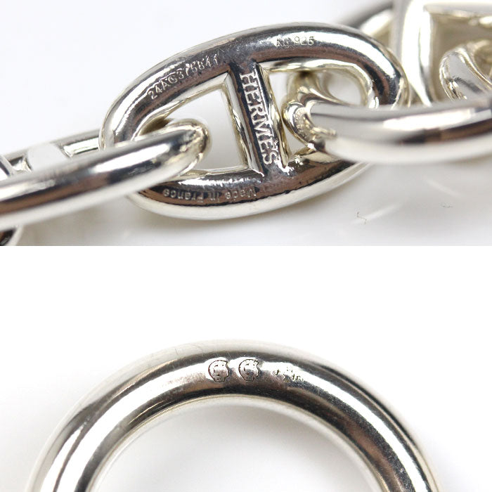 HERMES エルメス シルバー925 シェーヌダンクル GM ブレスレット 84.9g 16コマ メンズ【中古】【極美品】
