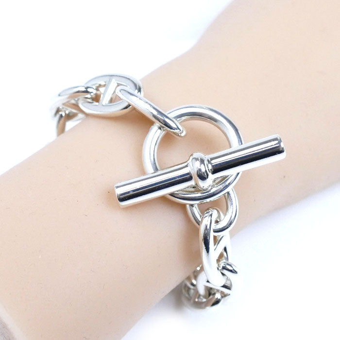 HERMES エルメス シルバー925 シェーヌダンクル GM ブレスレット 84.9g 16コマ メンズ【中古】【極美品】