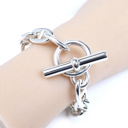 HERMES エルメス シルバー925 シェーヌダンクル GM ブレスレット 84.9g 16コマ メンズ【中古】【極美品】