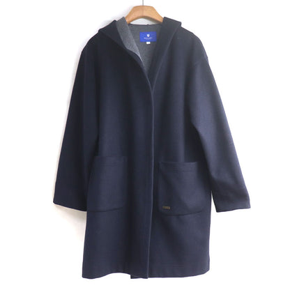 CREST BRIDGE BLUE LABEL コート ネイビー グレー 55F80-462-29 38 レディース【中古】