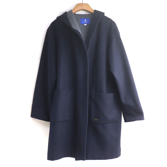 CREST BRIDGE BLUE LABEL コート ネイビー グレー 55F80-462-29 38 レディース【中古】