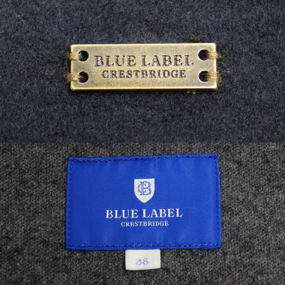 CREST BRIDGE BLUE LABEL コート ネイビー グレー 55F80-462-29 38 レディース【中古】