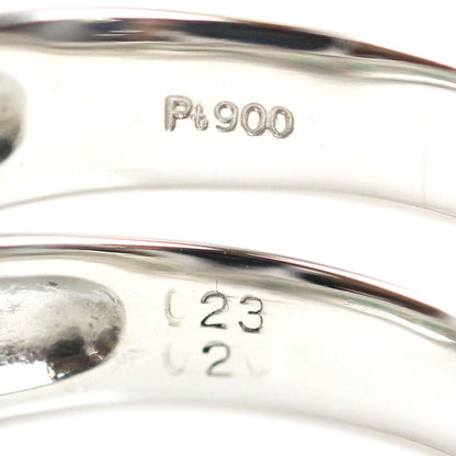 Pt900プラチナ リング・指輪 エメラルド0.23ct ダイヤモンド0.20ct 17号 6.4g レディース【中古】【美品】