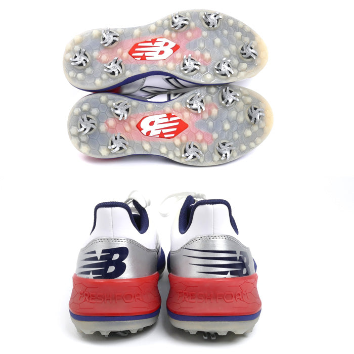 NEW BALANCE ニューバランス ソフトスパイク ゴルフシューズ ホワイト ネイビー レッド UG2500T3 
26cm【中古】【美品】
