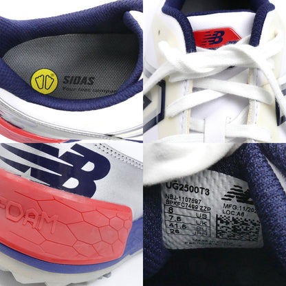 NEW BALANCE ニューバランス ソフトスパイク ゴルフシューズ ホワイト ネイビー レッド UG2500T3 
26cm【中古】【美品】