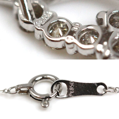 Pt950/850 ネックレス ダイヤモンド0.30ct 1.6g 40cm フラワー レディース【中古】