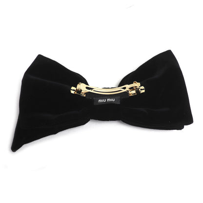 MIUMIU ミュウミュウ コットン ベルベット ヘアクリップ ヘアアクセサリー 5IF206_068_F0002 リボン レディース【中古】【美品】