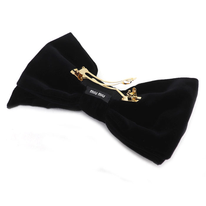 MIUMIU ミュウミュウ コットン ベルベット ヘアクリップ ヘアアクセサリー 5IF206_068_F0002 リボン レディース【中古】【美品】