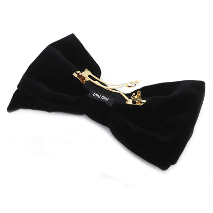 MIUMIU ミュウミュウ コットン ベルベット ヘアクリップ ヘアアクセサリー 5IF206_068_F0002 リボン レディース【中古】【美品】