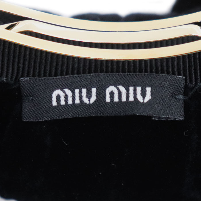 MIUMIU ミュウミュウ コットン ベルベット ヘアクリップ ヘアアクセサリー 5IF206_068_F0002 リボン レディース【中古】【美品】